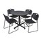 Kobe Kobe Round Table & Chair Set, Wood, Metal, Polypropylene Top, Grey TKB36RNDGY44BK - alternate 1